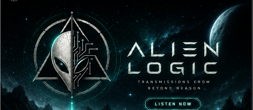 Alien Logic emblem with the tagline Transmissions From Beyond Reason